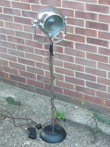 1950'S VINTAGE THEATRE LIGHT BY STRAND OF LONDON ON A CAST METAL FLOOR LAMP STAND - The Vintage Lighting Company LTD