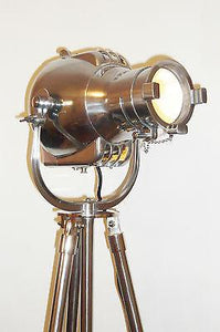 1950's VINTAGE THEATRE FLOOR LAMP BY STRAND OF LONDON ON METAL TRIPOD - The Vintage Lighting Company LTD
