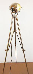 1950's VINTAGE THEATRE FLOOR LAMP BY STRAND OF LONDON ON METAL TRIPOD - The Vintage Lighting Company LTD