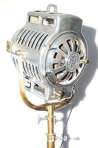 MOLE RICHARDSON 1930'S HOLLYWOOD FILM LIGHT ON ORIGINAL ROLLING STAND - The Vintage Lighting Company LTD