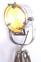 1950's BRITISH FILM SPOT LIGHT THEATRE STUDIO FLOOR LAMP WITH WOODEN TRIPOD - The Vintage Lighting Company LTD