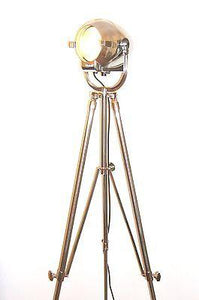 1950's VINTAGE THEATRE FLOOR LAMP BY STRAND OF LONDON ON METAL TRIPOD - The Vintage Lighting Company LTD