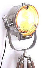 1950's BRITISH FILM SPOT LIGHT THEATRE STUDIO FLOOR LAMP WITH WOODEN TRIPOD - The Vintage Lighting Company LTD