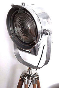 1950's BRITISH FILM SPOT LIGHT THEATRE STUDIO FLOOR LAMP WITH WOODEN TRIPOD - The Vintage Lighting Company LTD