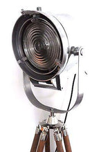 1950's BRITISH FILM SPOT LIGHT THEATRE STUDIO FLOOR LAMP WITH WOODEN TRIPOD - The Vintage Lighting Company LTD