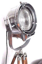 1950's BRITISH FILM SPOT LIGHT THEATRE STUDIO FLOOR LAMP WITH WOODEN TRIPOD - The Vintage Lighting Company LTD