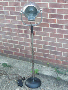 1950'S VINTAGE THEATRE LIGHT BY STRAND OF LONDON ON A CAST METAL FLOOR LAMP STAND - The Vintage Lighting Company LTD