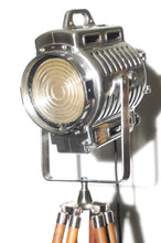 1940's ARNOLD & RICHTER MUNICH ANTIQUE FILM SPOT LIGHT PRESENTED ON A WOODEN TRIPOD - The Vintage Lighting Company LTD