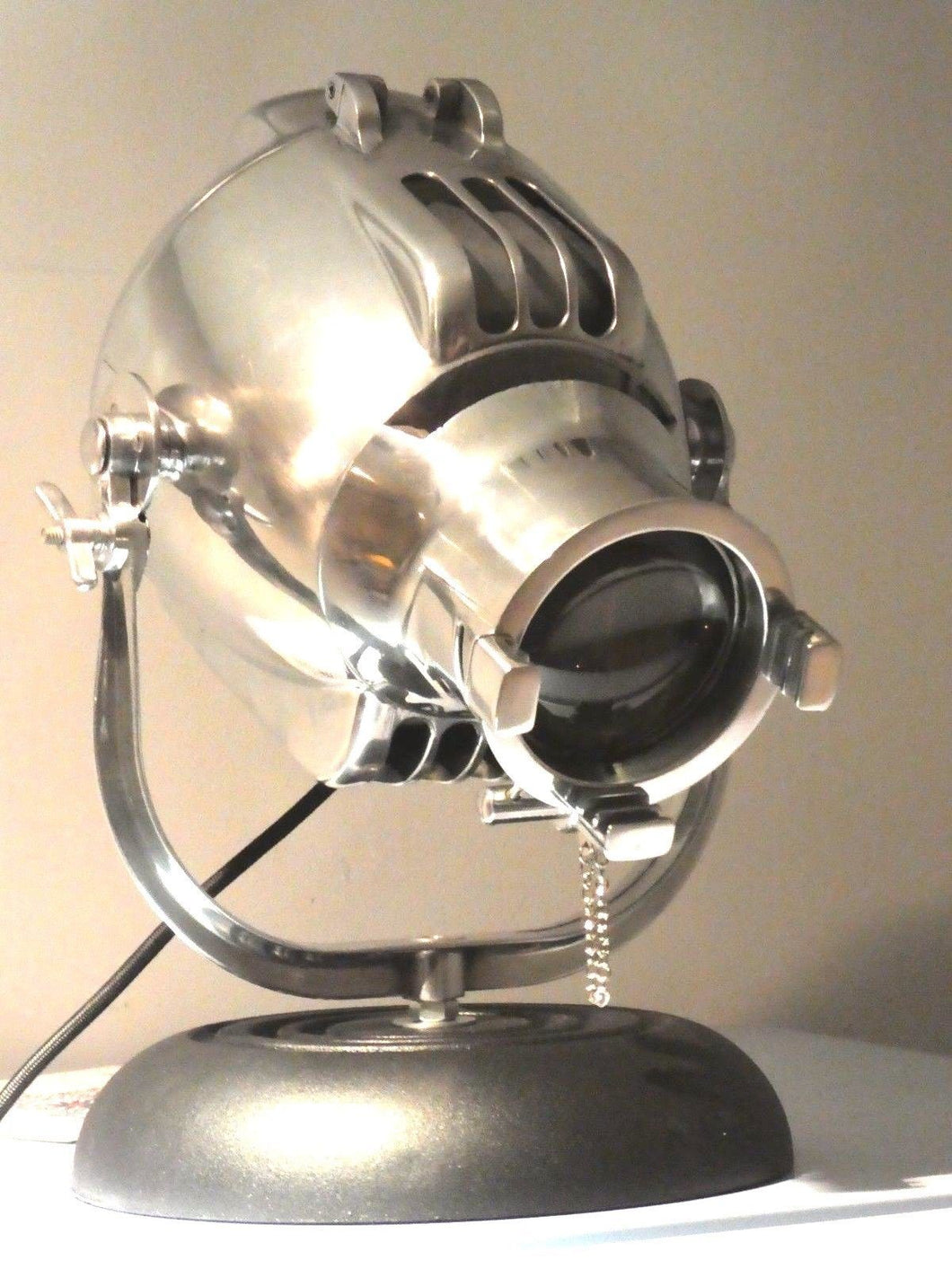 VINTAGE STRAND THEATRE SPOT LIGHT DESK LAMP 50s EAMES FILM RETRO ALESSI SILVER - The Vintage Lighting Company LTD