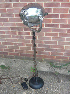 1950'S VINTAGE THEATRE LIGHT BY STRAND OF LONDON ON A CAST METAL FLOOR LAMP STAND - The Vintage Lighting Company LTD