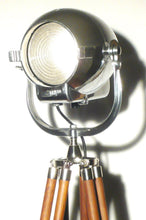 1950's VINTAGE THEATRE LIGHT BY STRAND OF LONDON ON WOODEN TRIPOD FLOOR LAMP - The Vintage Lighting Company LTD