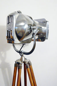 1950'S VINTAGE THEATRE LAMP FLOOR LIGHT ART DECO SILVER MID CENTURY STRAND RETRO - The Vintage Lighting Company LTD
