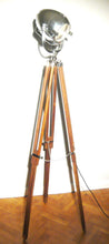 1950's VINTAGE THEATRE LIGHT BY STRAND OF LONDON ON WOODEN TRIPOD FLOOR LAMP - The Vintage Lighting Company LTD