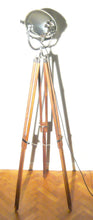 1950's VINTAGE THEATRE LIGHT BY STRAND OF LONDON ON WOODEN TRIPOD FLOOR LAMP - The Vintage Lighting Company LTD