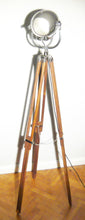 1950's VINTAGE THEATRE LIGHT BY STRAND OF LONDON ON WOODEN TRIPOD FLOOR LAMP - The Vintage Lighting Company LTD